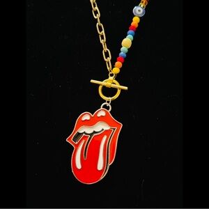 Rolling Stones Red Tongue Pendant Necklace